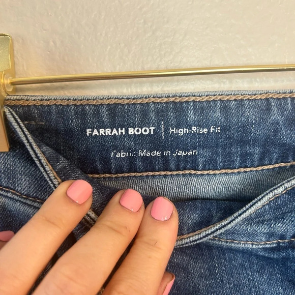 AG Jeans Farrah Boot High Rise denim Medium wash, raw him size 32 R - Picture 14 of 15